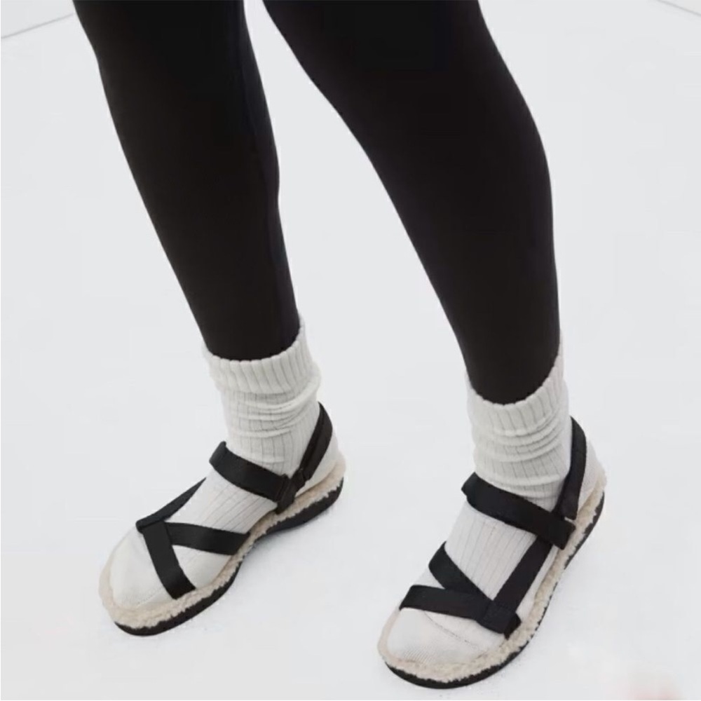 NIB Everlane‎ The Renew Teddy Sport Nylon Black Sandal Size 8